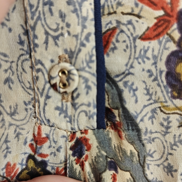 Ritu Kumar Floral 3/4 Sleeve Lightweight Kurta Midi Dress Size M Women's - Picture 11 of 16